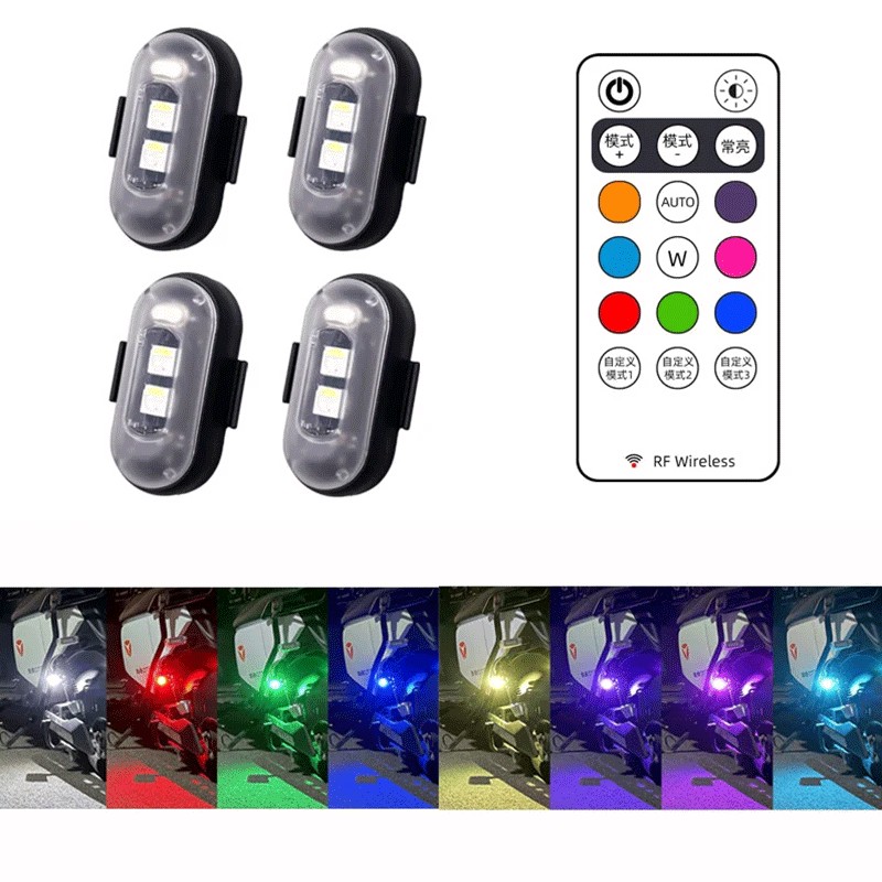 Đèn LED RGB Máy Bay Nhấp Nháy Đèn Xe Máy Đèn LED Vị Trí Đèn Không Dây Máy Bay Máy Bay Trực Thăng Đèn