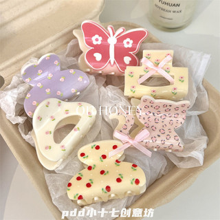 Dễ thương phong cách hàn quốc nhỏ hoa lấy kẹp nhỏ lưng đầu nửa miếng tóc kẹp tóc tóc kẹp tóc cá mập kẹp hoạt hình phụ kiện tóc