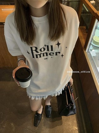 Áo thun ngắn tay in chữ nữ xuân hè phong cách mới dáng rộng Cotton nguyên chất cổ tròn hàng đầu hợp thời trang