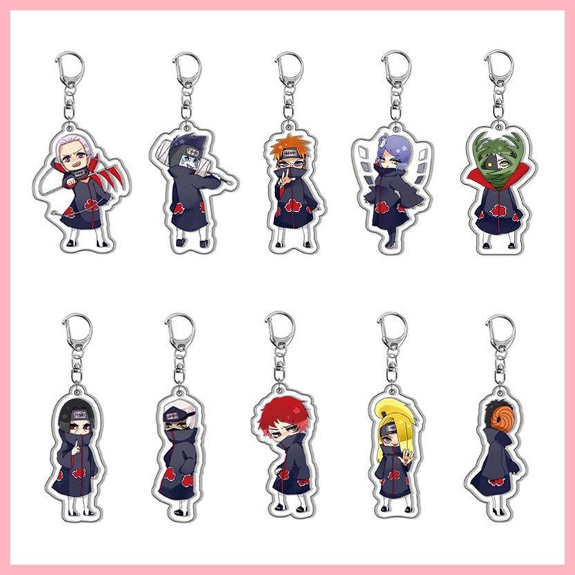 [Guyn] Móc Khóa Naruto Kakashi Naruto Acrylic Móc Khóa Naruto Kakashi Sasuke Móc Khóa Mặt Dây Chuyền