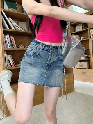 74616 Váy ngắn Denim màu xanh có lớp lót