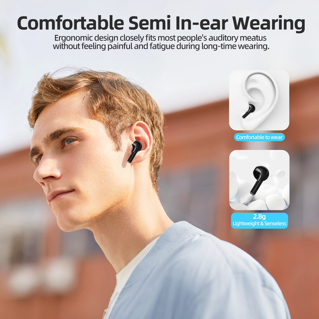 GOOJODOQ Tai nghe không dây GOOOJODEQ BT5.3 Tự động ghép đôi Comfort Fit Âm thanh Hi-Fi Điều khiển cảm ứng Type-C Sạc pin 25mAh / 180mAh | BigBuy360 - bigbuy360.vn