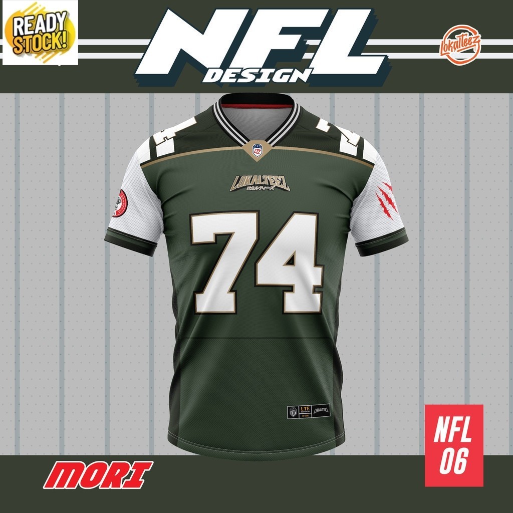 [NFL OVERSIZED BERSULAM] LOKALTEEZ NFL06 Phiên bản NFL MORI 280GSM JERSEY