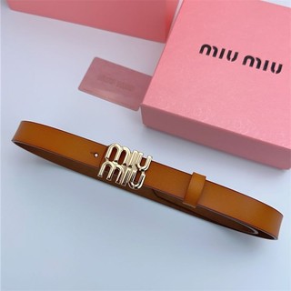 Miu miu mới chữ đa năng thắt lưng retro trang trí thắt lưng đầm da jeans thời trang đen