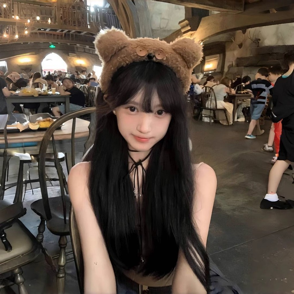 Tóc giả nữ Haerin đen thẳng, phong cách Lolita