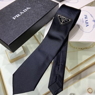 Prada Thương hiệu hợp thời trang Châu Âu và Mỹ Cà vạt lụa Phiên bản hẹp Hộp quà tặng Anh Cà vạt Công việc đám cưới Cà vạt Kinh doanh gốc
