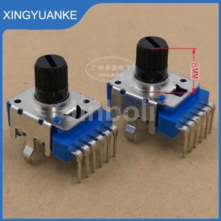 2 Chiếc RK12 Loại Đôi Dọc 6 Chân B10K B20K B50K B100K A10K A50K Bộ Khuếch Đại Âm Lượng Âm Thanh Potentiometer Trục Hoa Chiều Dài 8MM