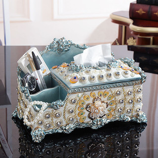 ♞Hộp đựng khăn giấy gia dụng đính kim cương sang trọng Châu Âu và Mỹ Hộp đựng khăn giấy đa chức năng Phòng khách sáng tạo St