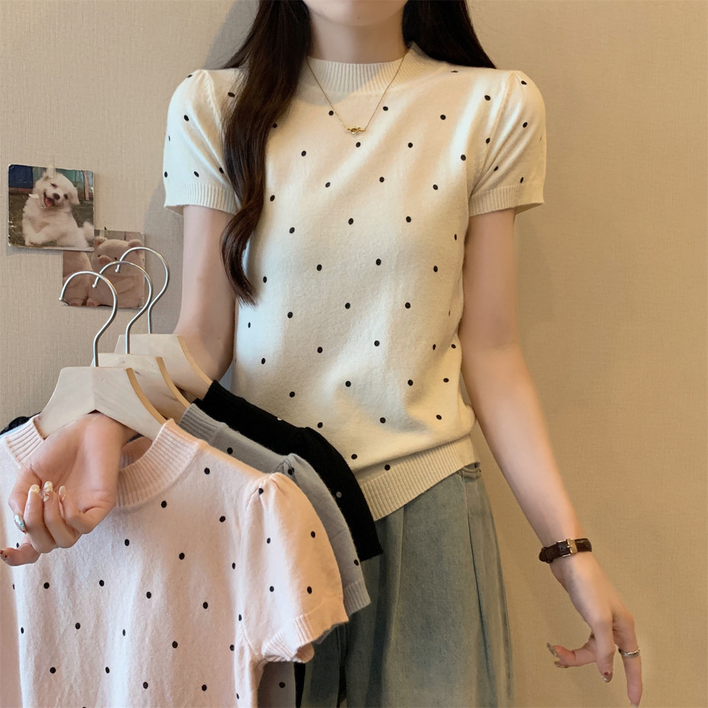 74087 Slim-fit Classy Chấm bi ngắn-