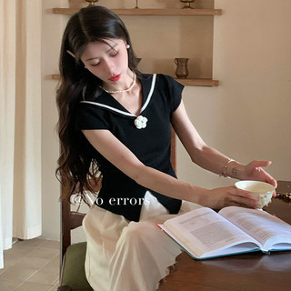 75036 Áo sơ mi tay ngắn bằng lụa băng ve áo