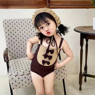 Đồ bơi bé gái bé gái mùa hè 2024 phong cách mới một mảnh đồ bơi công chúa nơ bikini đồ bơi