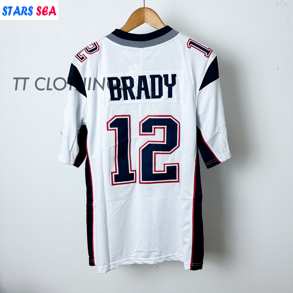 NFL Bóng Đá Mỹ Cao Cấp Jersey Bóng Bầu Dục Tom Brady Yêu Nước Trắng Plus Size Nam Jersey 2025 Mùa Hè