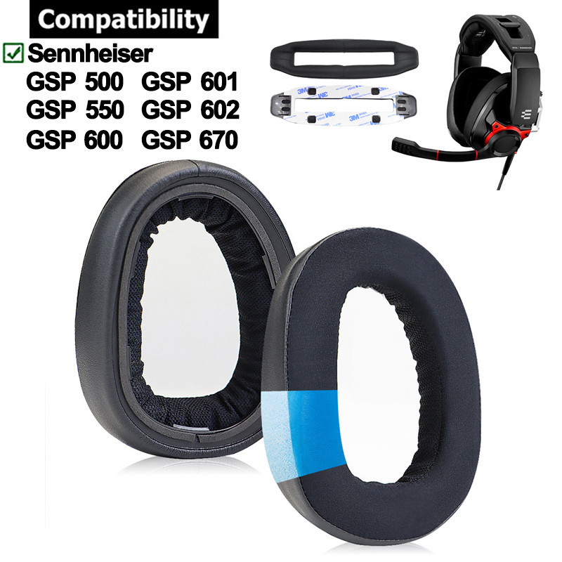 Gel làm mát Tai nghe Miếng đệm tai cho Sennheiser GSP 500 550 600 601 602 670 Tai nghe Earpad Đệm mi