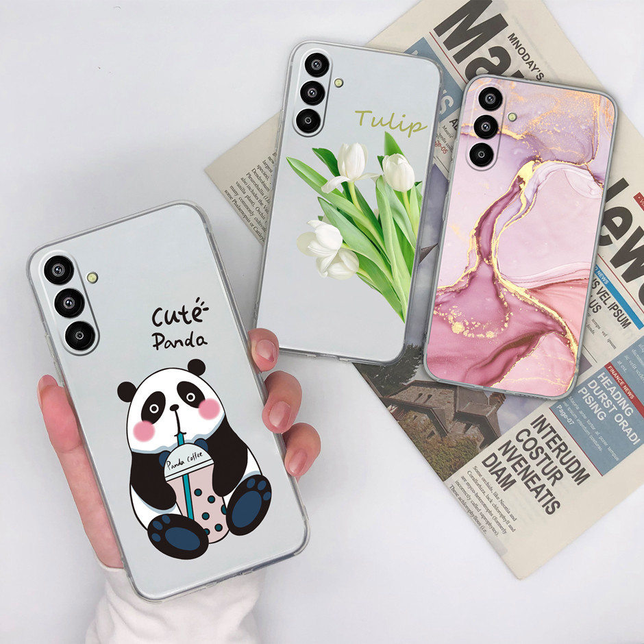 Ốp điện thoại Cho Samsung Galaxy F15 M15 Xinh Hoa Tulip Họa Tiết Vỏ Chống Sốc Trong Suốt Silicon Mềm