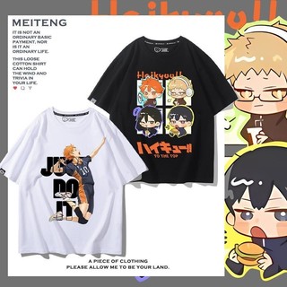 Tay Ngắn Haikyuu Shoyo Hinata Kenma Kozume Kei Tsukishima Oikawa Tooru Bóng Chuyền Thiếu Niên Anime Hyuga Shoyo Hàng Hóa Áo Thun Tay Ngắn Mùa Hè Nam Nữ Thanh Niên Cotton Nguyên Chất Rời Quần Áo