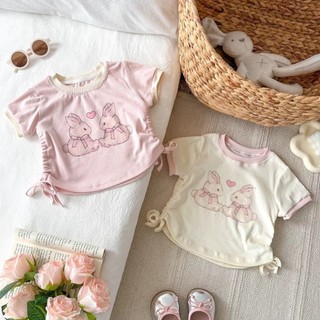  Áo thun ngắn tay mùa hè cho bé gái phiên bản Hàn Quốc phong cách mới Áo thun mỏng cho trẻ em Baby Girl D