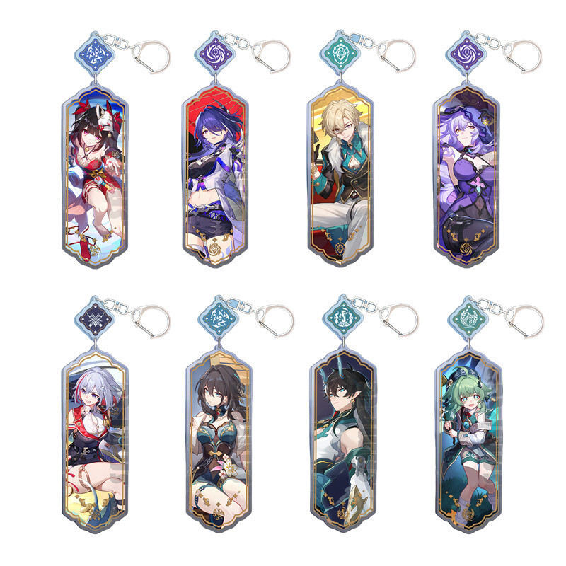 Honkai Star Rail Acheron Aventurine Sparkle Ruan Mei Topaz Acrylic Móc Khóa Túi Mặt Dây Chuyền Nhân 