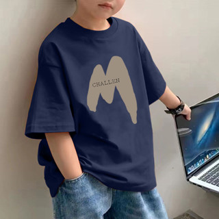 [Bán chạy] Áo thun ngắn tay Cotton nguyên chất cho bé trai phiên bản Hàn Quốc dáng rộng phong cách mới cho trẻ em Áo đẹp trai in hình (9-50kg)