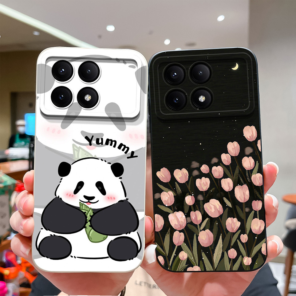 Vỏ Cho Xiaomi Redmi K70 K70 Pro K70E Vỏ Gấu Trúc Hợp Thời Trang Vỏ Silicon Mềm Lỏng Vỏ Thoải Mái Cho