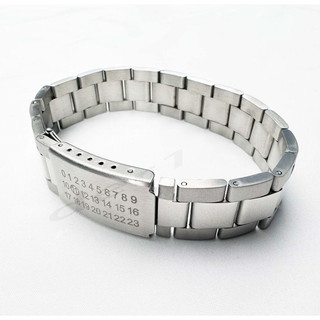  Maison Margiela Cổ Điển LOGO Kỹ Thuật Số Dây Đeo Đồng Hồ Vòng Tay Vòng Tay Thép Titan Vòng Tay Đồng Tính Nam Nữ 