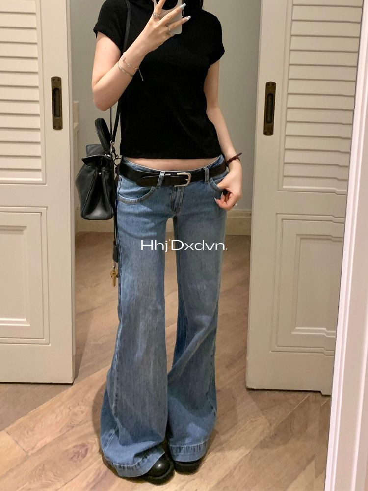 Châu Âu Mỹ Retro Đau Khổ Rửa Quần Jean Nữ 2025 Mùa Xuân y2k Phong Cách Thiên Niên Kỷ Hot Girl Thấp Eo Lau Quần | BigBuy360 - bigbuy360.vn