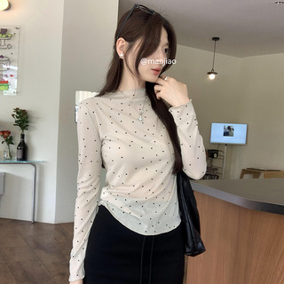 73331 Áo thun dài tay chấm bi mỏng