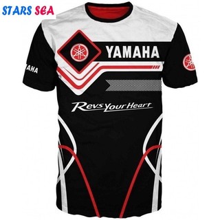 Áo thun nam Yamaha Racing co giãn 3D dáng rộng thường ngày