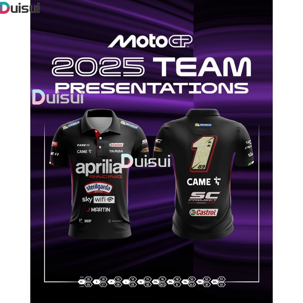 Áo thun Martin 1 MotoGP Áo thun MotoGP Polo Áo thun in hình cổ áo MotoGP