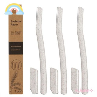 June 3 / 6 / 9 Lưỡi cắt da, Máy định hình lông mày thân thiện với môi trường Ống hút lúa mì, Máy cạo râu có thể phân hủy sinh học bằng thép không gỉ bền bỉ