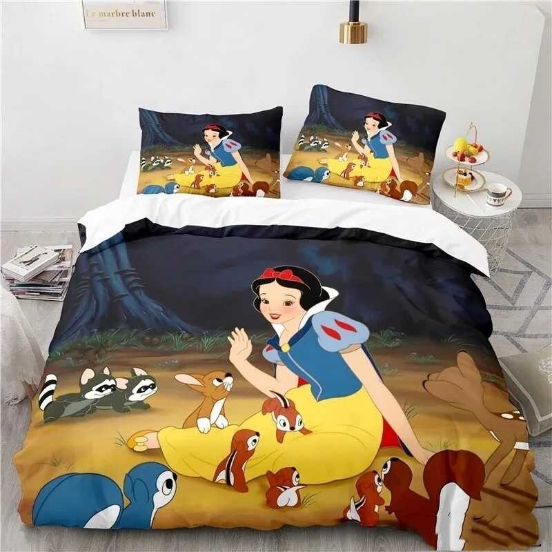 Cartoon Case, Princess Snow White Duvet Pillow Cover Cute Home Room Bedroom Bedding Girl Gifts