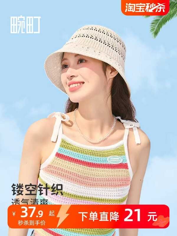 Mũ Hamachi Rỗng Dệt Kim - Thoáng Khí cho Du Lịch và Đi Biển