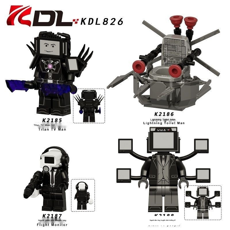 [GIÁ TỐT CHỌN MẪU] Tương thích với LEGO Titan Người khổng lồ TV Người đàn ông tia chớp Người đàn ôn