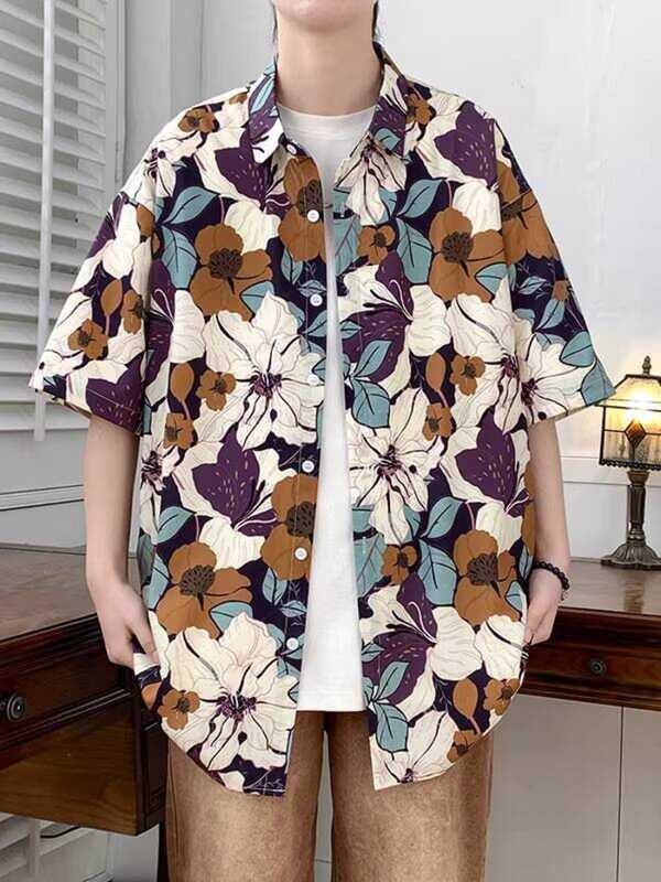 Hawaiian Print Shirt Nam Thiết Kế Cá Tính, Phù Hợp Đi Biển Và Dự Tiệc