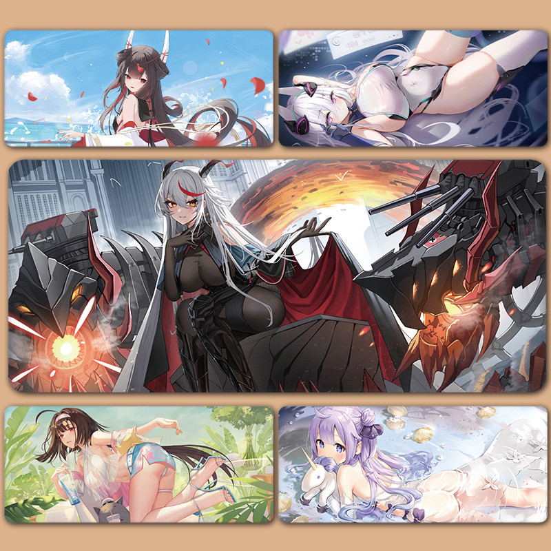 Azur Lane Hindenburg New Jersey Musashi Shinano Noshiro Agir Unzen Kearsarge XXL Lớn Mousepad Bàn Ph