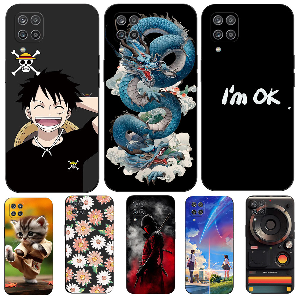 Ốp Lưng Samsung Galaxy A12 M12 Ốp lưng Đen Tpu Oriental Dragon