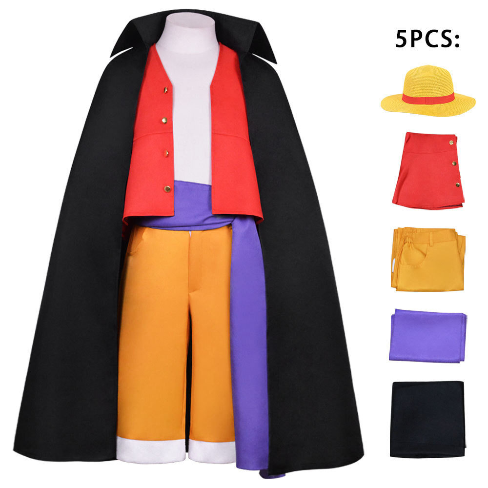 Anime Monkey D. Luffy Cosplay Wano Trang Phục Đồng Quê Áo Gió Và Mũ Kimono Set Halloween Đảng Cartoo