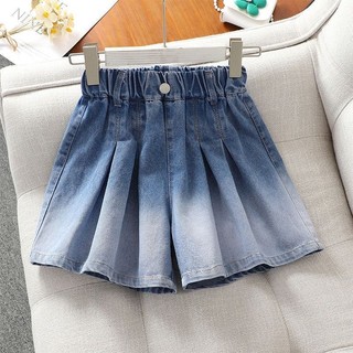 Bé Gái Hàn Quốc Culottes Denim Mùa Hè Phong Cách Phương Tây Trẻ Em Phong Cách Mới Vừa Lớn Trẻ Em Quần Short Thường Ngày Mùa Hè Mỏng Phong Cách Nóng Quần Hợp Thời Trang
