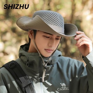 Mũ ngoài trời ngoài trời Giảm giá 20%] Mũ xô Mũ đi biển Mũ che nắng nam mùa hè Mũ xô leo núi ngoài trời Mũ câu cá Vành lớn Chống tia cực tím Lưới Mũ chống nắng