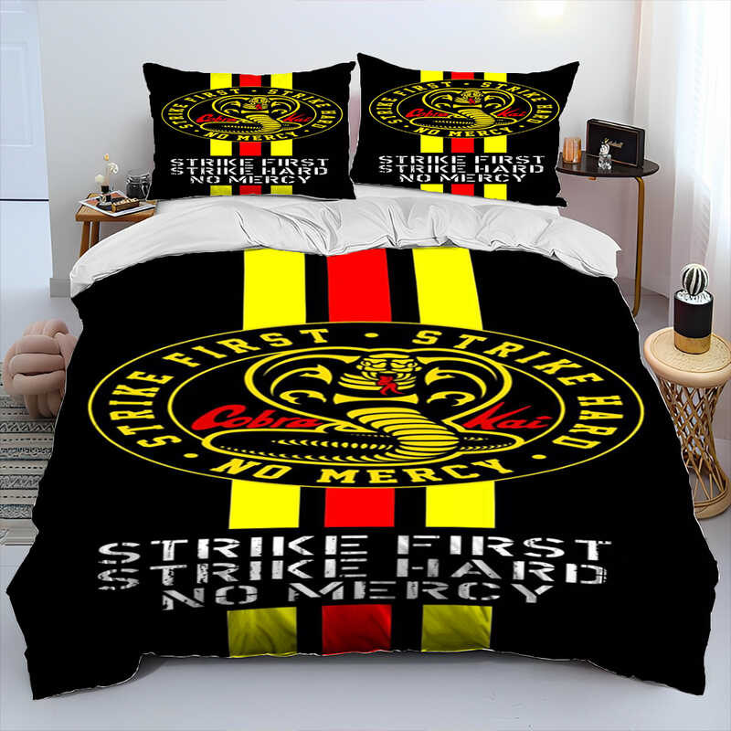 Cobra Kai 3D Amanda TV Karate Comforter Set,Duvet Bed Quilt Cover Pillowcase,King Queen Size Bed