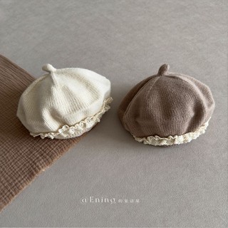 [Cikibaby] Phiên bản Hàn Quốc Ren Bé Gái Mũ Nồi Thu Đông Ấm Áp Cho Bé Mũ Len