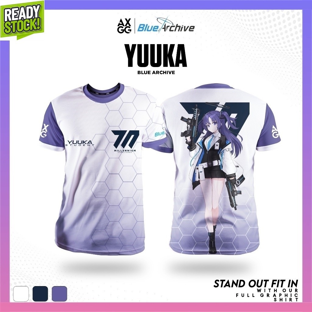 [Chất lượng cao] AXGG "Blue Archive - Áo thun chơi game Reisa / Tsubaki / Tsukuyo / Yuuka / Atsuko"
