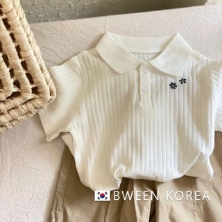  Áo thun ngắn tay cho bé gái Phong cách mới Áo thun cổ POLO thời trang thời trang Áo thun nửa tay màu trắng