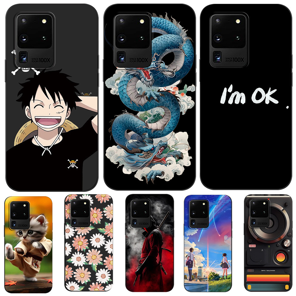 Ốp Lưng Samsung Galaxy S20 Ultra Ốp lưng Silicon Màu Đen Tpu Oriental Dragon