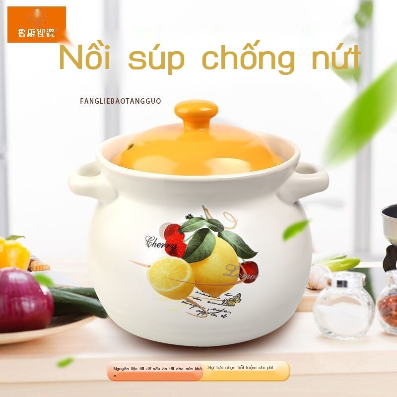 (Mới về) Nồi hầm gia đình Lukang nồi hầm nồi hầm nồi canh soong nồi đất nồi đất chịu nhiệt độ cao c