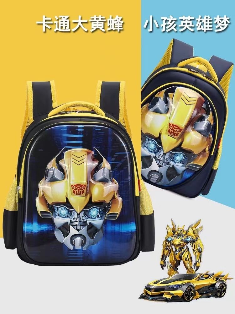 【Gesh bag】 Transformers Cặp Sách Học Sinh Tiểu Học Bumblebee Mới Cho Bé Trai Lớp 1, 2, 3 Và 6, Lưng