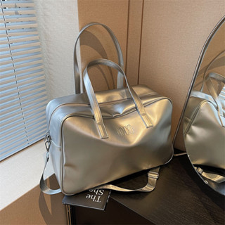  Túi du lịch ngắn ngày nữ túi hành lý xách tay du lịch thời trang dung tích lớn màu bạc túi du lịch 