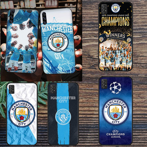 Ốp điện thoại Manchester City màu đen mềm Samsung Galaxy S24 S24 FE S24 plus S24 ultra a55 5g a35 5g