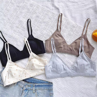 [Cốc mỏng] Cốc tai thỏ gợi cảm Đồ lót không dây dành cho nữ Thoải mái Nhẹ nhàng Cô gái trẻ trung ngực nhỏ Áo ngực mềm mại Quần lót nữ Bralette
