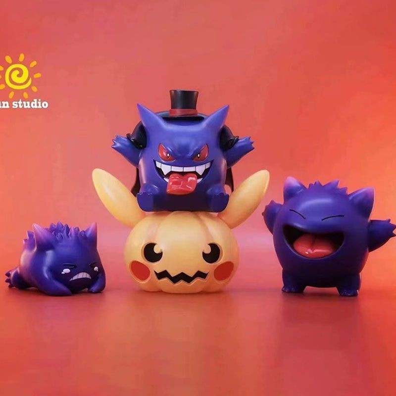 Pokémon GK SUN Crying Gengar Happy Gengar Mô hình bàn tay ma cà rồng Vật trang trí Búp bê đồ chơi h