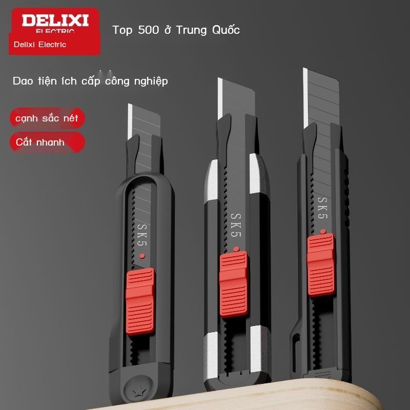 【Chính Hãng Chính Thức】Dao công cụ điện nặng Delixi, dày đặc, lớn, dùng cho giấy dán tường, công ng